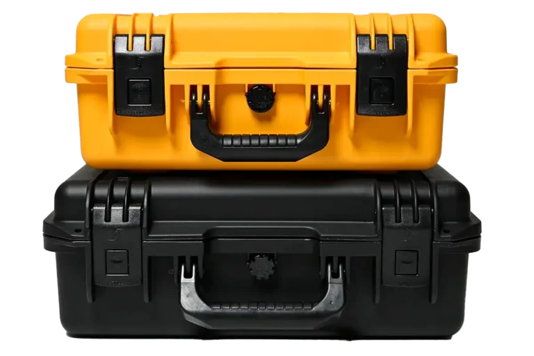 Two tool cases stacked on top of each other.